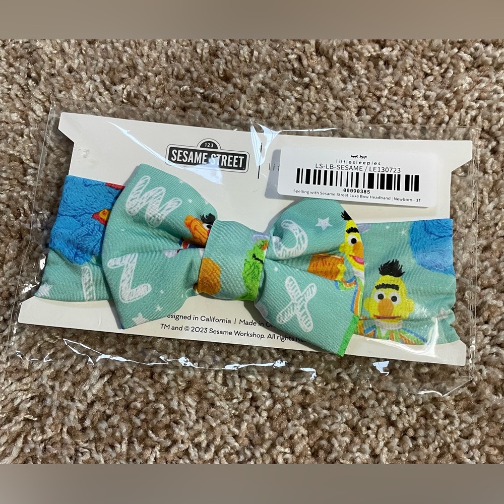 Little Sleepies Sesame Street bow headband